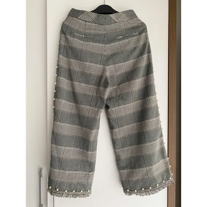 MỚI 99%***IVY MODA* QUẦN CULOTTE ỐNG RỘNG NGỌC TRAI KẺ CARO* SIZE M* TẶNG QUÀ 0Đ FREESHIP 588662