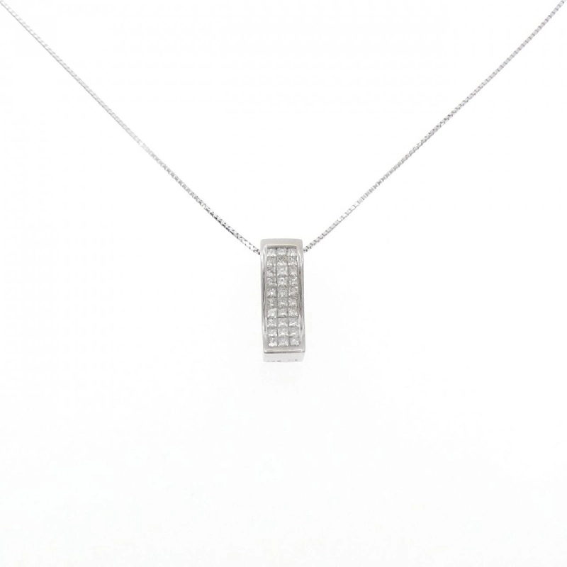 K18WG Pave Diamond Necklace 0.50CT - Hàng hiệu Authentic 857145