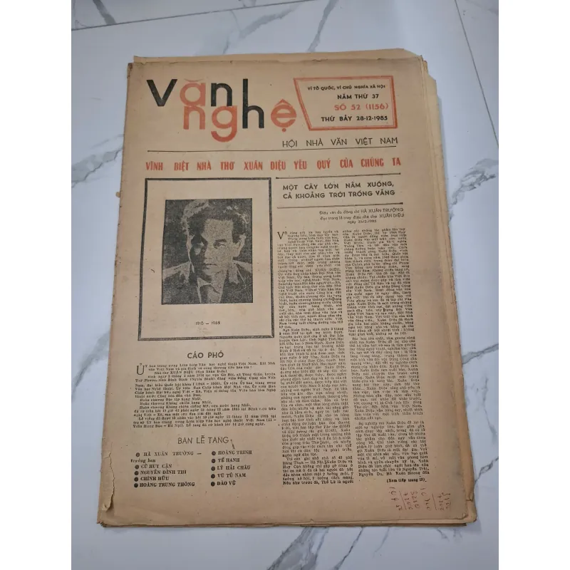 Báo Văn Nghệ số 52 (1156) - Nhiều tác giả - Kỷ niệm/Cáo phó 960143