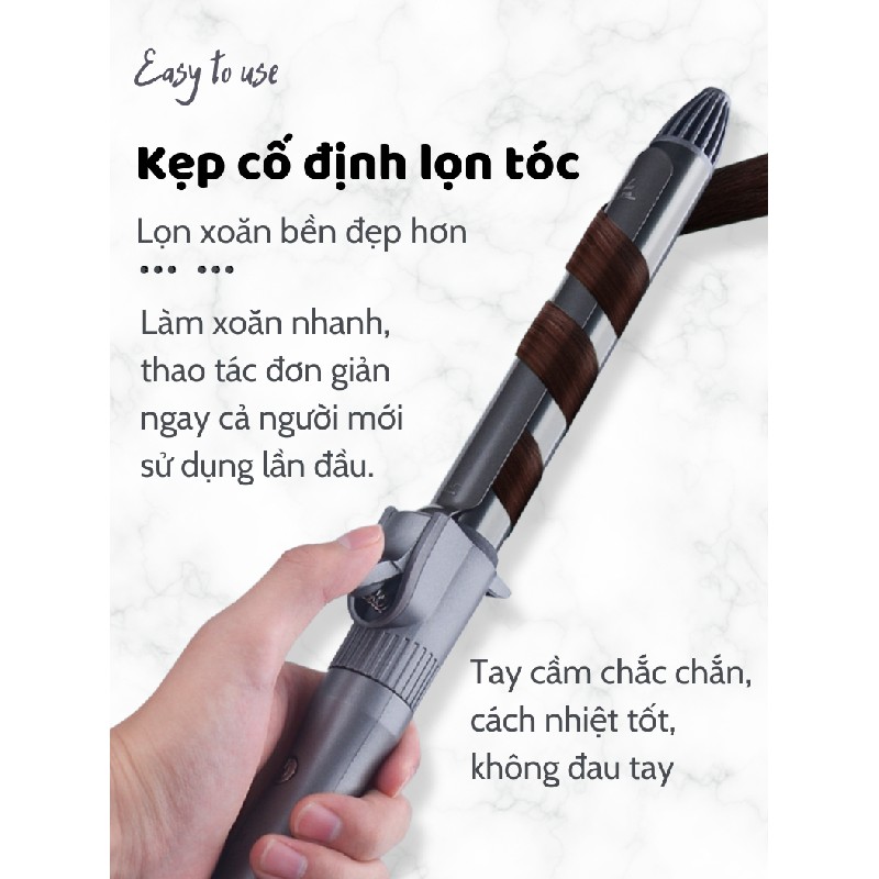 Máy uốn tóc xoăn Hàn Quốc Koremi tự xoay trục 360 độ 25mm   20431