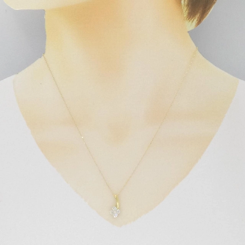 K18YG Hoa Kim Cương Dây Chuyền 0.50CT - Hàng hiệu Chính hãng 859647