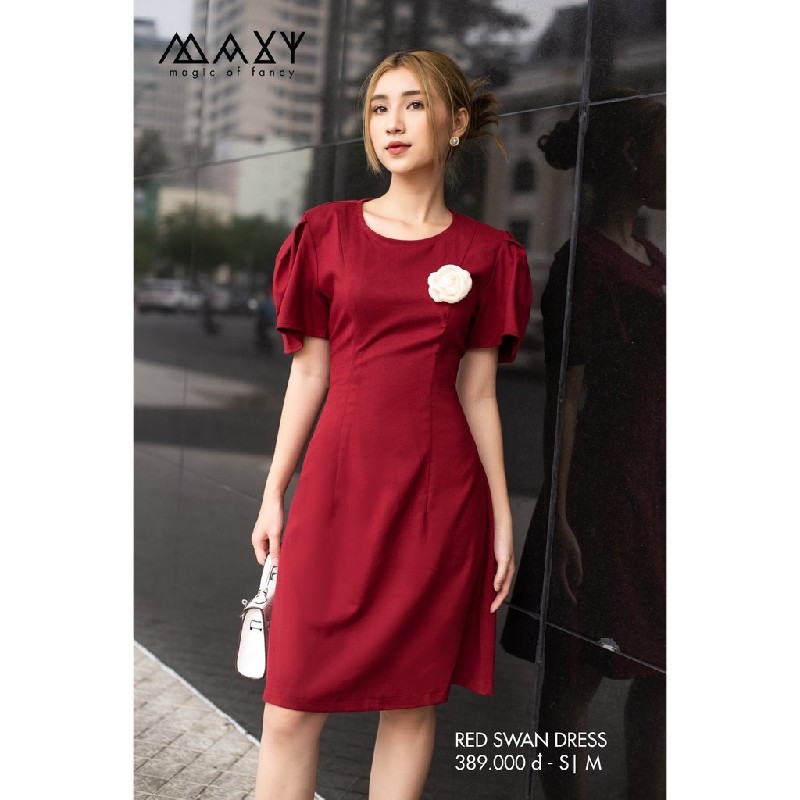 Váy Maxy Workshop - Size M - Màu đỏ như hình (không có hoa) - mặc mới 2 lần 59571