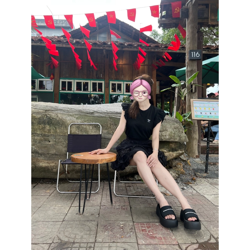 Áo thun tay bèo nơ ngực siêu xinh 443034