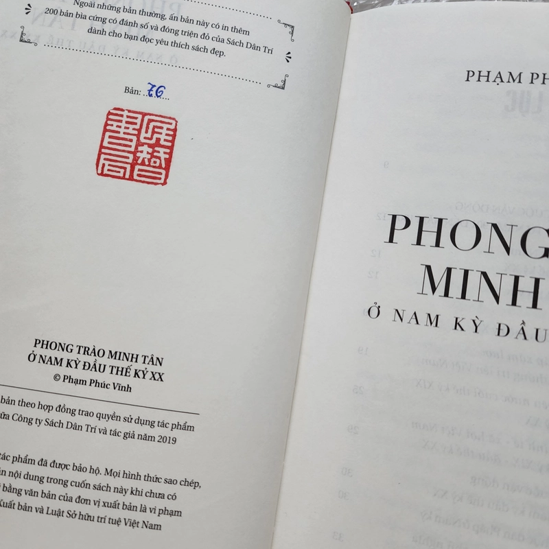 Phong trào Minh Tân ở Nam Kỳ | bản giới hạn đánh số  416595