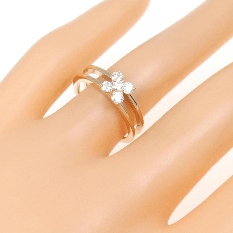 Nhẫn kim cương K18PG hoa 0.33CT 671420