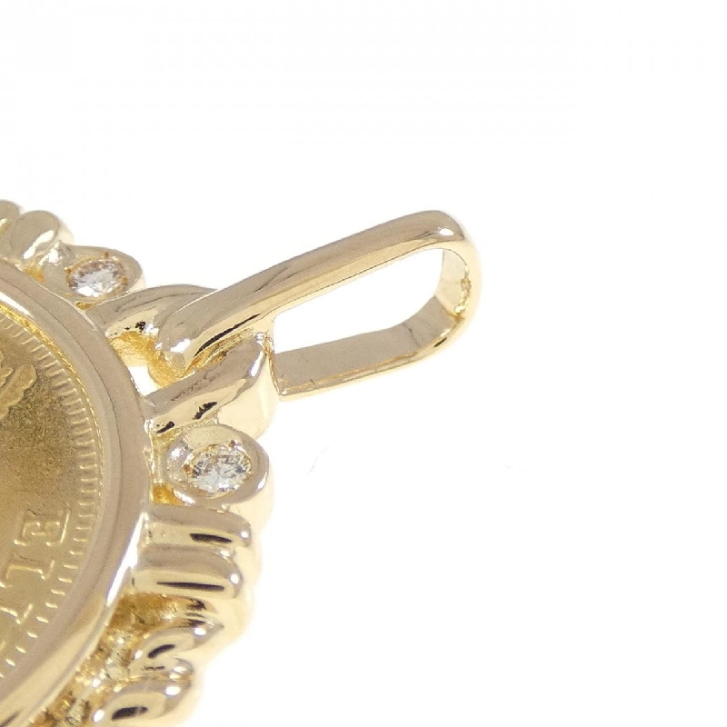 K18YG(枠) Dây chuyền đồng xu kim cương 0.04CT - Hàng hiệu Authentic 864416