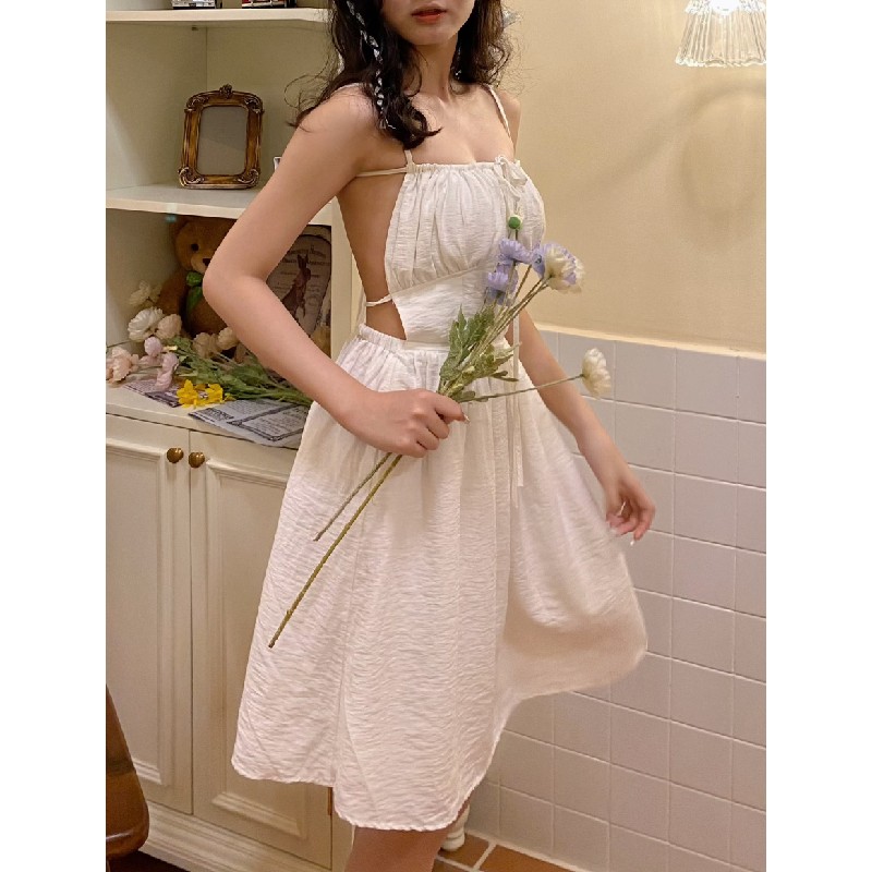 Kiera Dress- váy trắng hở lưng  6695