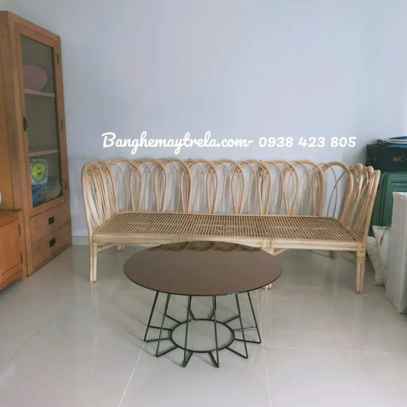 Bàn ghế mây tự nhiên lưng hoa 575762