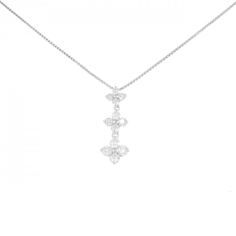 K18WG Hoa Kim Cương Dây Chuyền 0.50CT - Hàng hiệu Chính hãng 861856