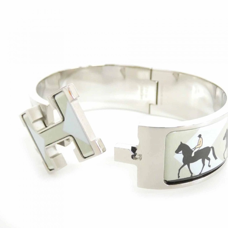 Hàng hiệu Authentic Hermes LES ALLURES Click Crack Ash PM 302317FP Vòng tay 772586