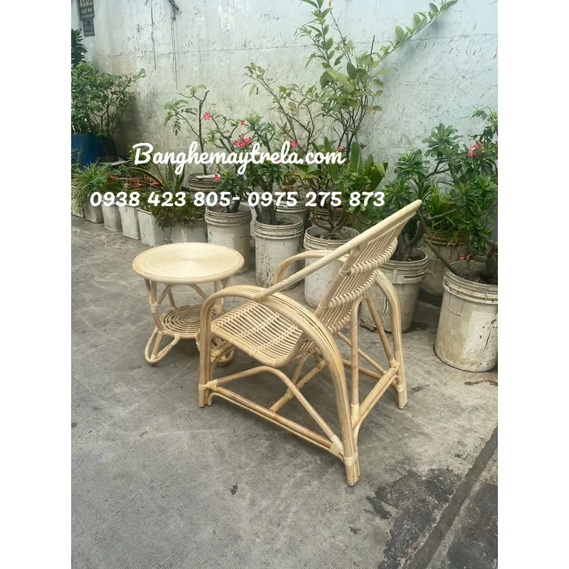 Bàn ghế mây uống trà thư giãn 990548