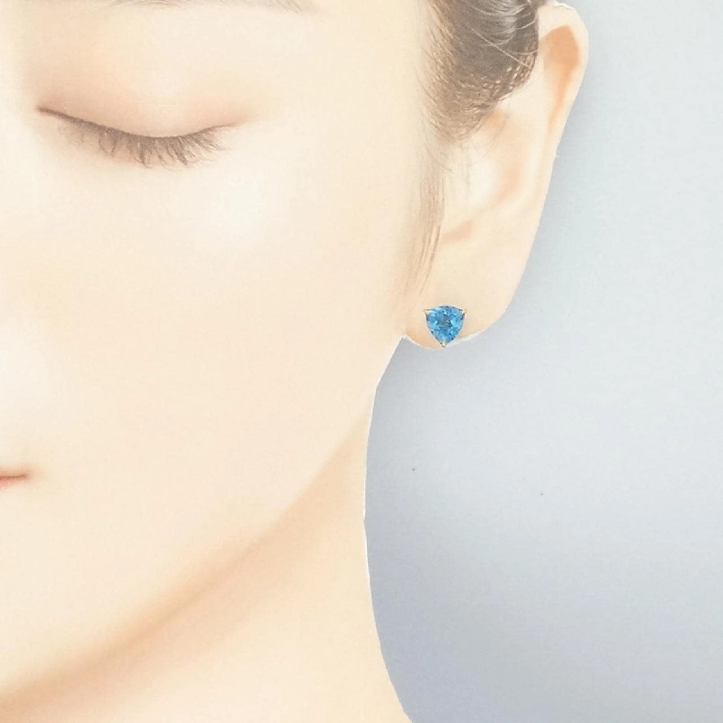 K18YG Blue Topaz Earrings - Hàng hiệu Authentic 864375