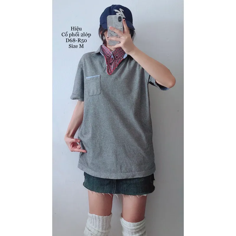 Áo phông cổ bẻ polo unisex 2hand Nhật 1036789