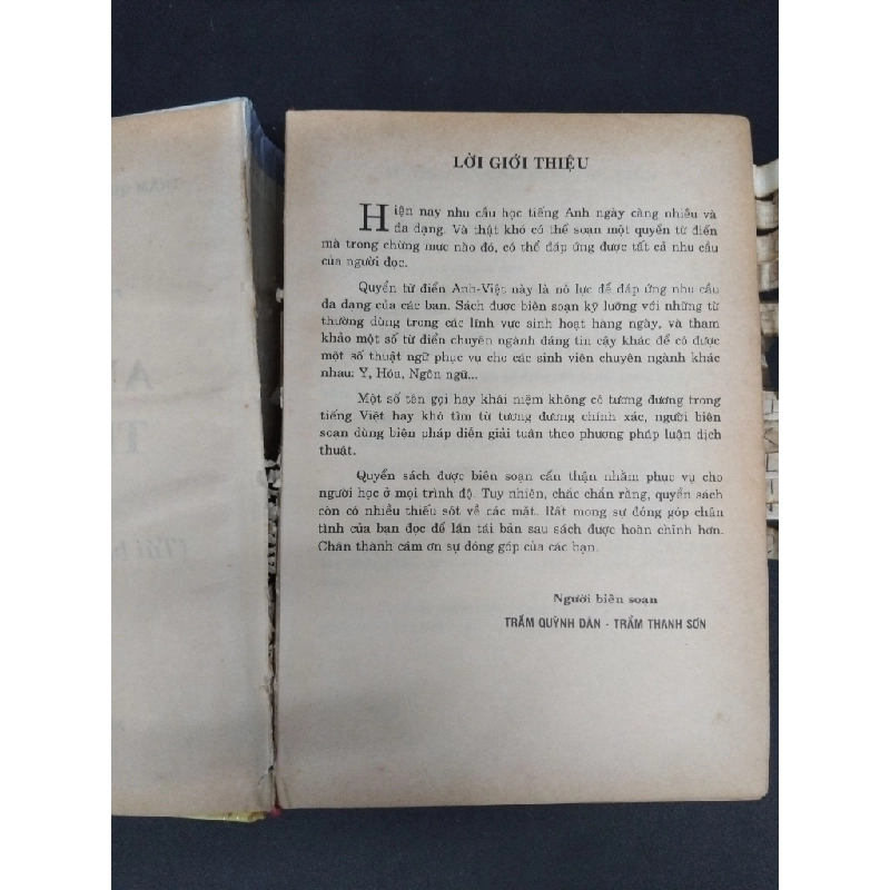 Từ điển Anh Việt trên 100000 từ (bìa cứng) mới 60% ố vàng nặng dán note tróc gáy rách trang cuối 2001 HCM2608 Trần Quỳnh Dân - Bá Khánh - Xuân Bách GIÁO TRÌNH, CHUYÊN MÔN 246825