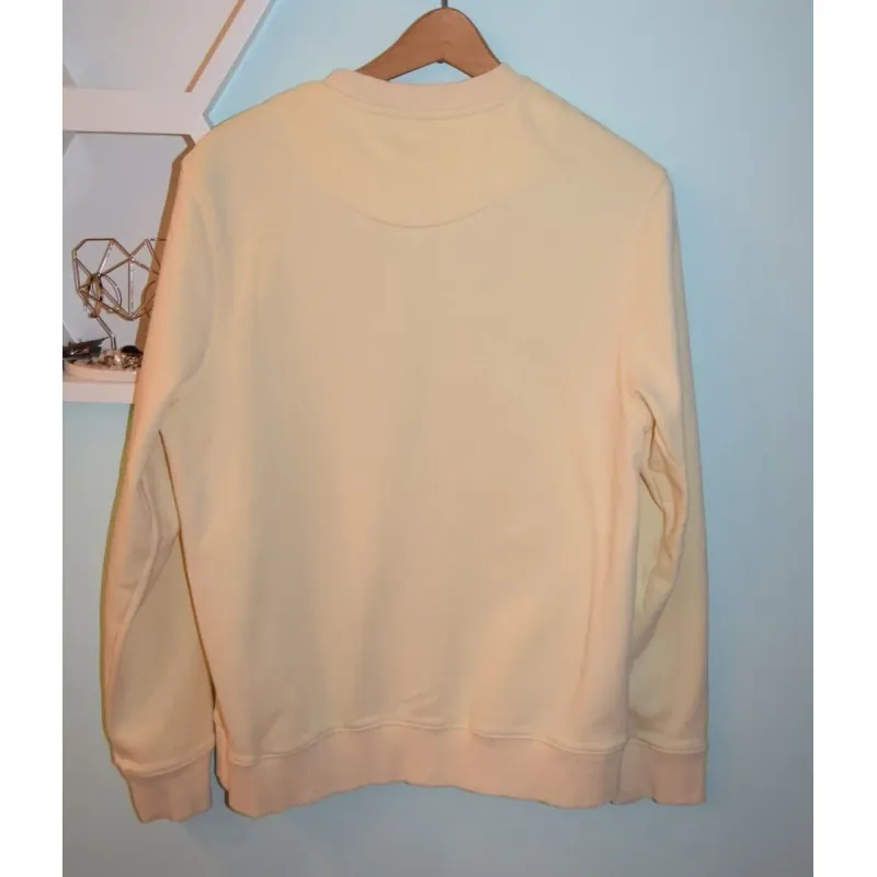 Áo sweatshirt Kenzo tay dài thêu đầu hổ màu vàng kem 760776