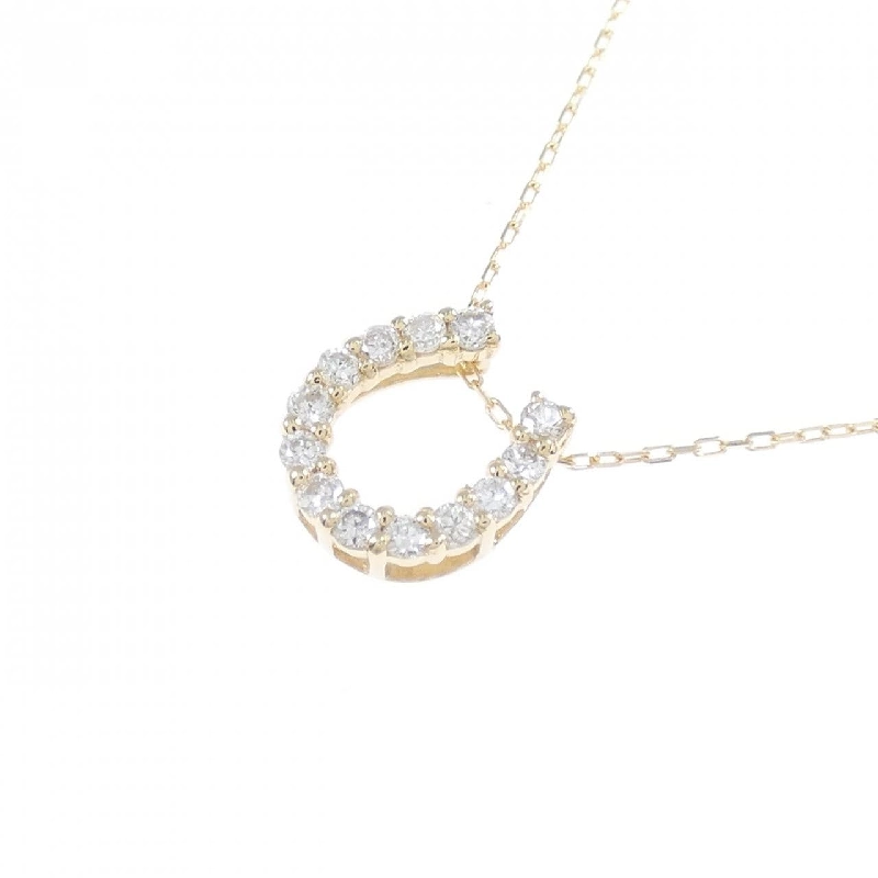 K18YG Móng ngựa Dây chuyền kim cương 0.15CT - Hàng hiệu Chính hãng 858797