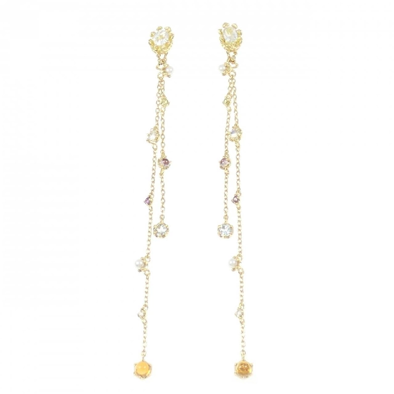 K18YG 2WAY Đá màu Bông tai - Hàng hiệu Chính hãng 875484