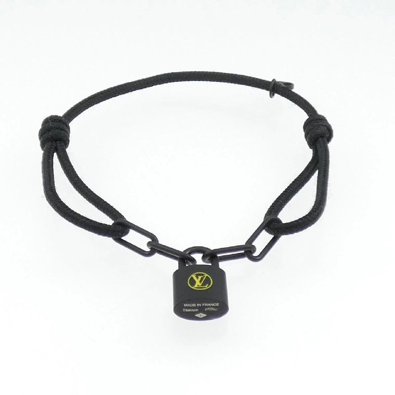 Vòng tay Louis Vuitton Lockit Virgil Abloh Đen 666242