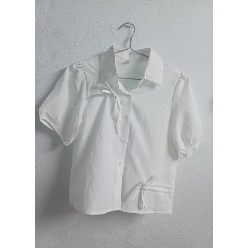 ÁO CROPTOP SƠ MI TRẮNG NỮ 740019