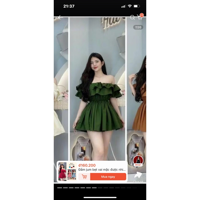 đầm jum bẹt vai  530454