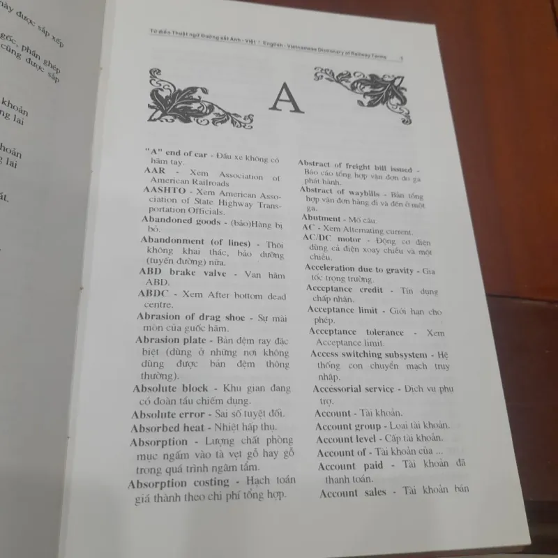 Từ điển THUẬT NGỮ ĐƯỜNG SẮT Anh - Việt 757344