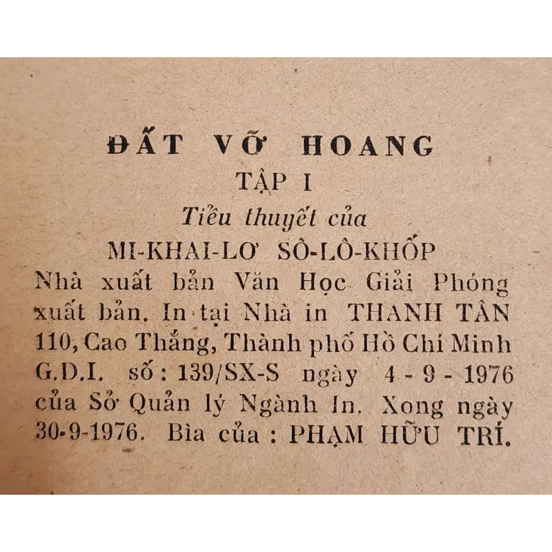 Trọn bộ ĐẤT VỠ HOANG 1976 (Văn Học Giải Phóng) - Mikhail A. Sholokhov (Nobel 1965)  758147