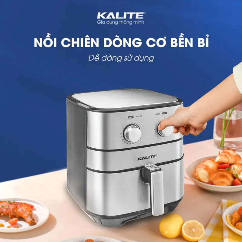 Nồi chiên không dầu KALITE Q5 5.5 lít, điều khiển cơ bền bì 780990