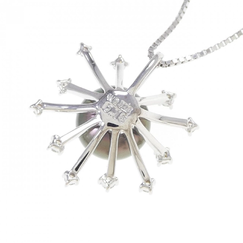 K18WG Ngọc trai đen dây chuyền 9mm - Hàng hiệu Chính hãng 856563