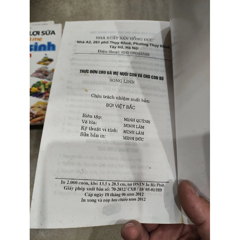 Thực Đơn Cho Bà Mẹ Nuôi Con & Cho Con Bú - Song Linh 1017630