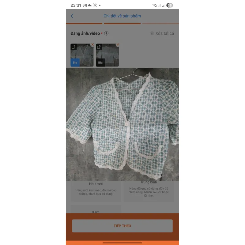 Áo sơ mi croptop 2hand 971870