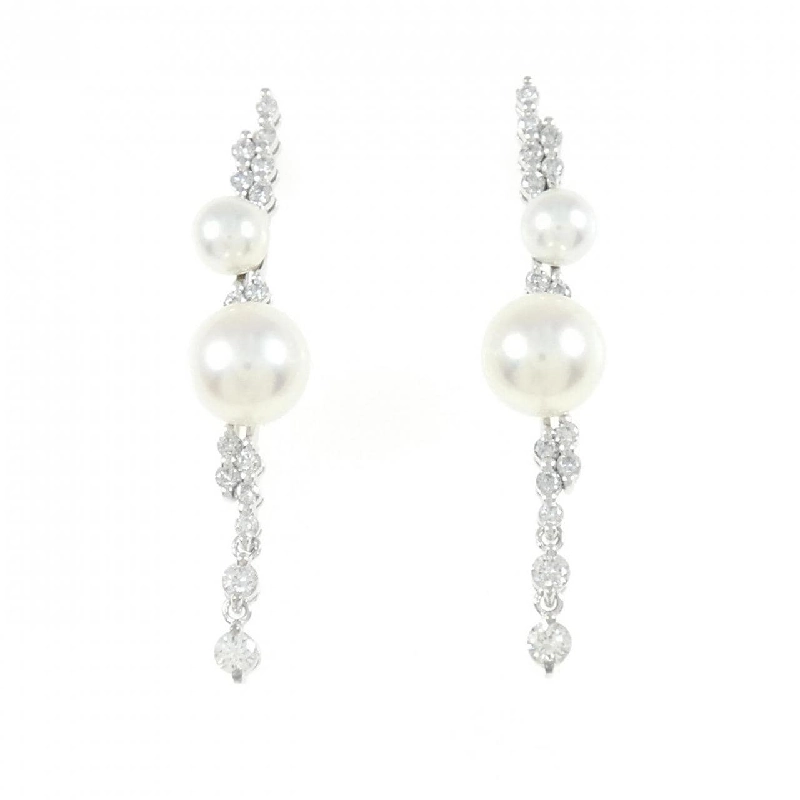 K18WG/K14WG Bông tai ngọc trai Akoya - Hàng hiệu Authentic 876726