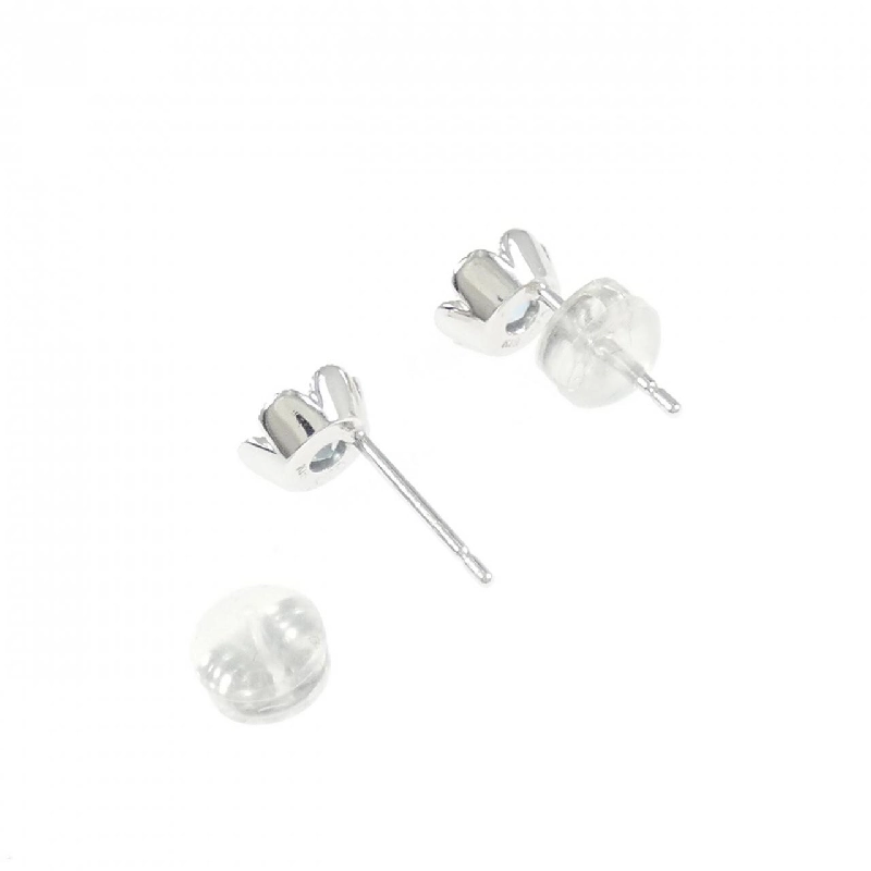 K18WG Bông tai Hoa Aquamarine 0.20CT - Hàng hiệu Chính hãng 865656