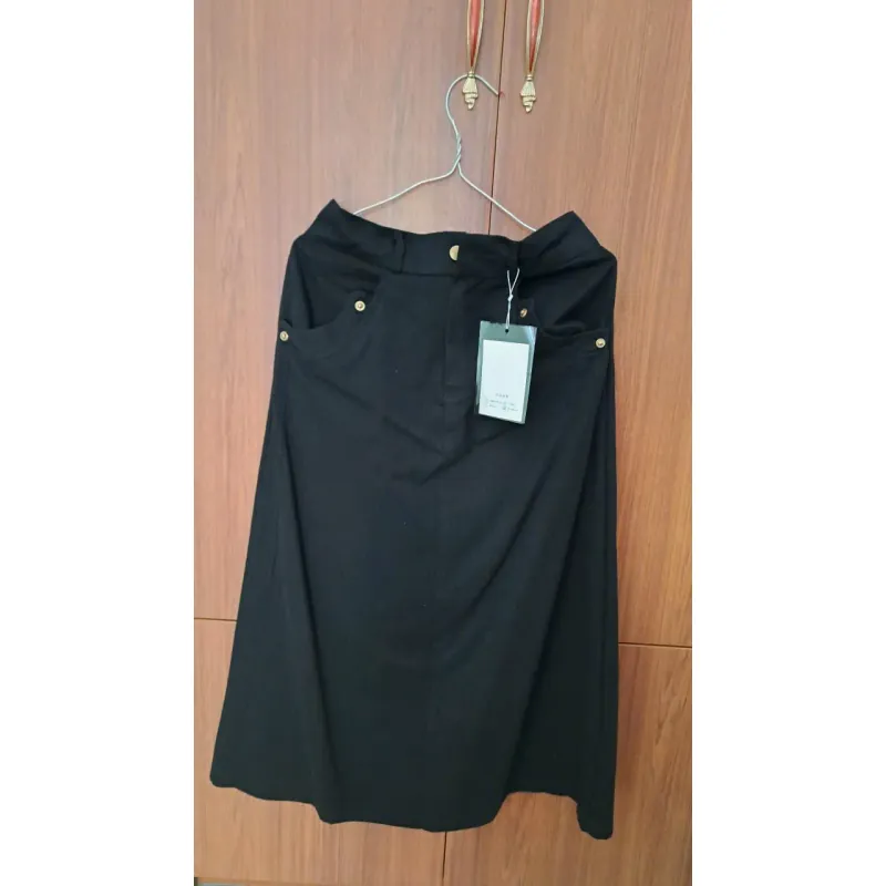 Váy nữ chữ A dài cao cấp màu đen size M mặc thú đông 745137