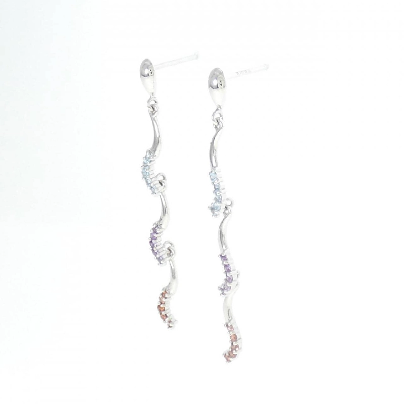 K18WG Đá màu Bông tai - Hàng hiệu Chính hãng 871277