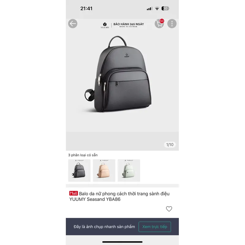 Balo nữ Yummy cỡ trung 607605