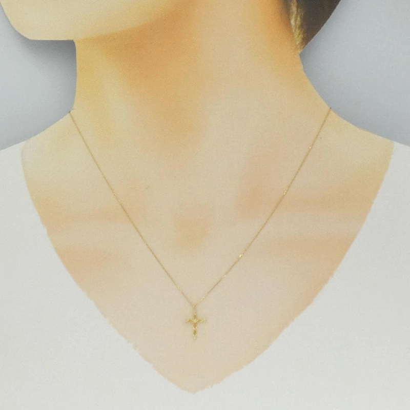 K18YG Dây chuyền kim cương chéo 0.01CT - Hàng hiệu chính hãng 861168