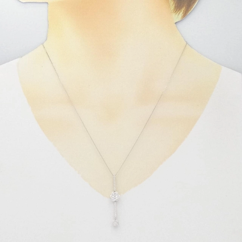 K18WG 2WAY Hoa Hồng Kim Cương Dây Chuyền 0.75CT - Hàng hiệu Chính hãng 863099