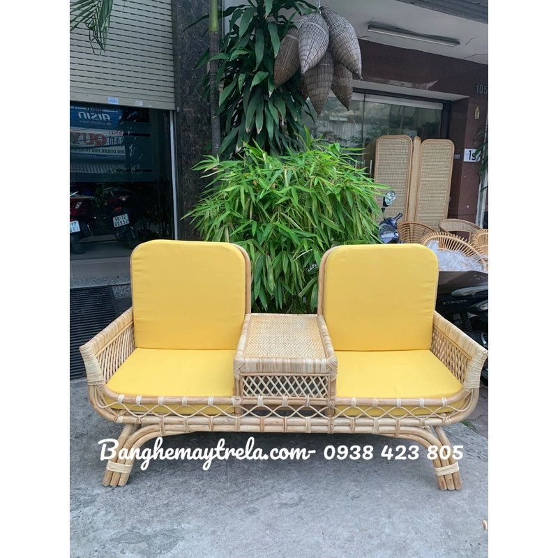 Băng ghế mây 2 chỗ decor spa 475783