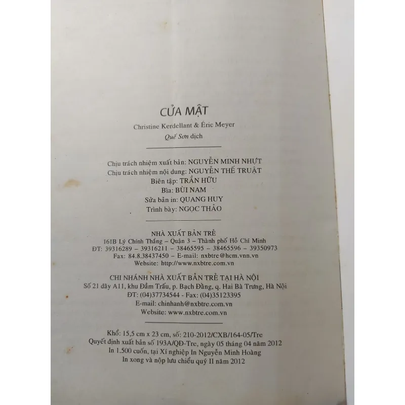 CỬA MẬT - CHRISTINE KERDELLANT ÉRIC MEYER 713720