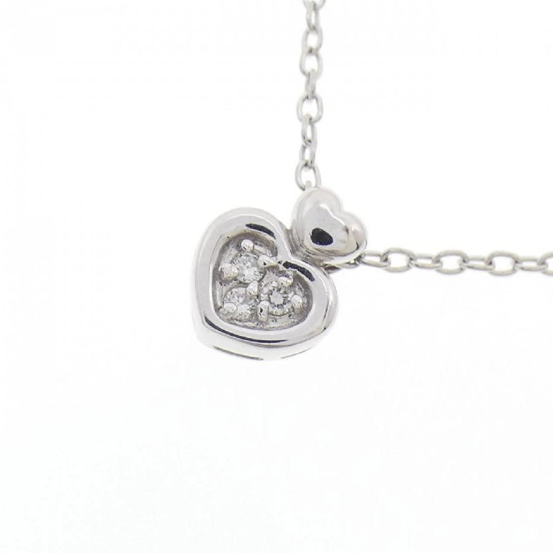 K18WG/PT850 Dây chuyền kim cương hình trái tim 0.03CT - Hàng hiệu Chính hãng 858440
