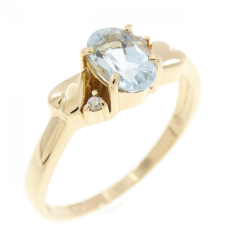 Nhẫn Aquamarine K18YG hình trái tim 665549