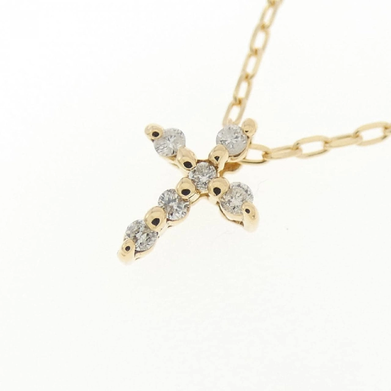 K18YG Dây chuyền kim cương chéo 0.06CT - Hàng hiệu chính hãng 858347