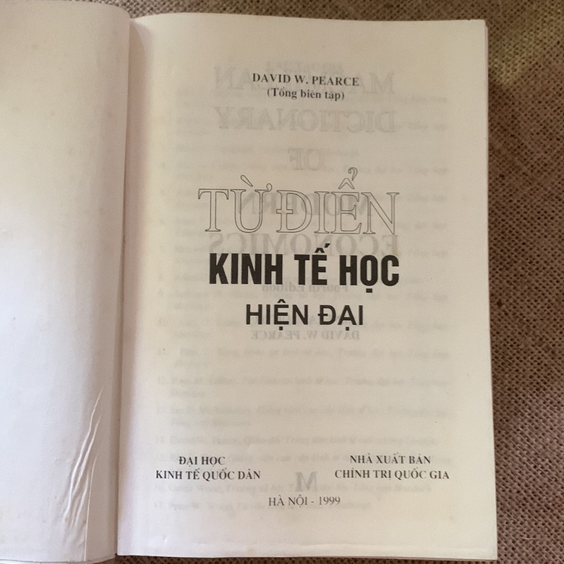 Từ điển kinh tế học hiện đại, David W. PEARCE tổng biên tập  179827