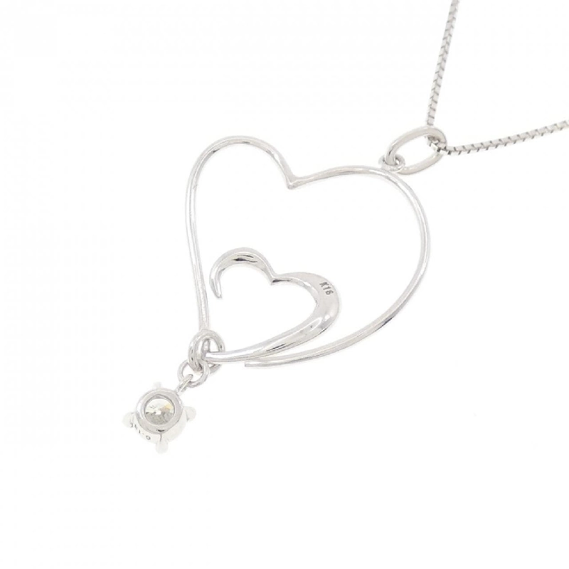 K18WG Dây chuyền kim cương hình trái tim 0.18CT - Hàng hiệu Chính hãng 863274
