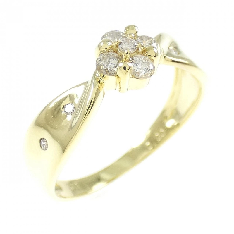 Nhẫn kim cương hoa K18YG 0.20CT 671424