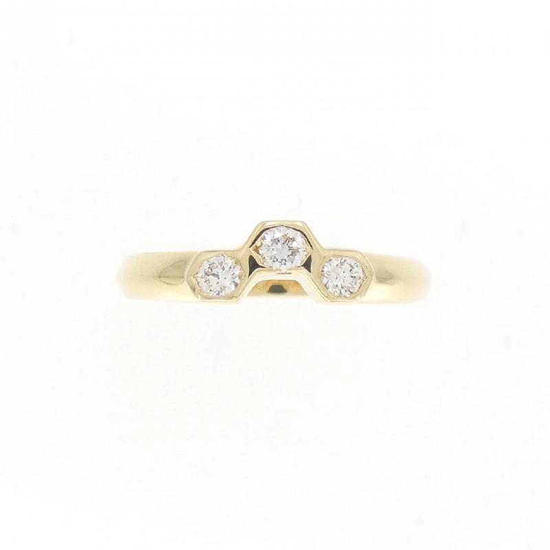 Nhẫn kim cương ba viên K18YG 0.17CT 670679