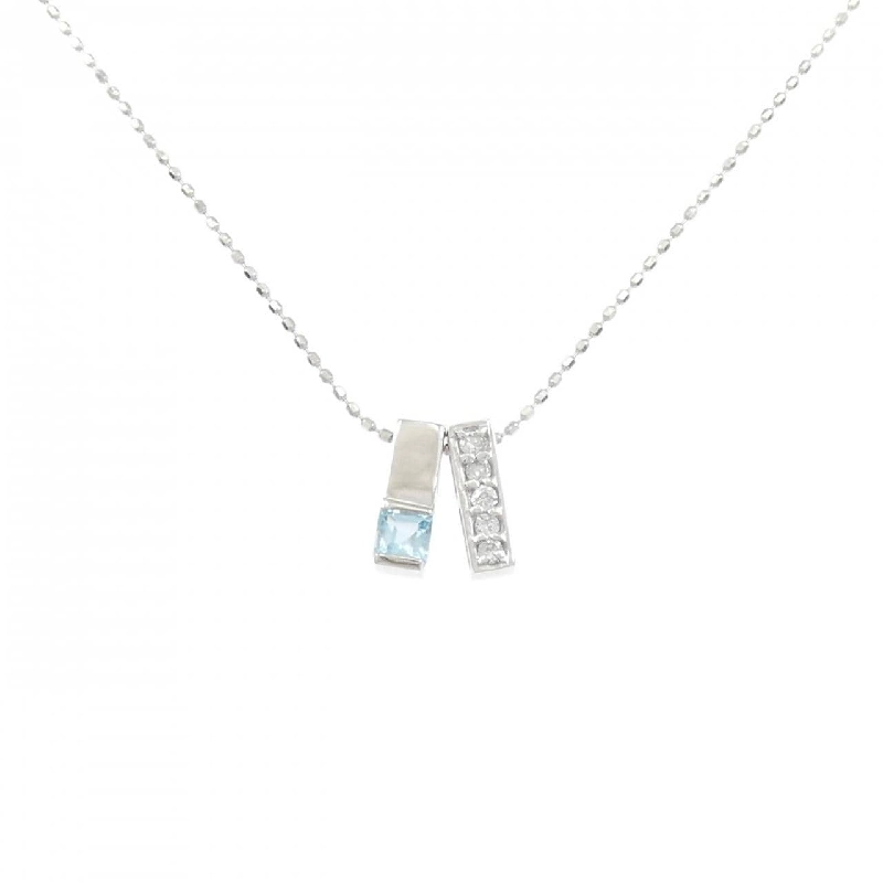 K18WG 2WAY Blue Topaz Necklace - Hàng hiệu Authentic 860773