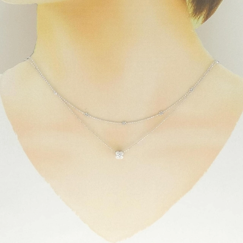 K18WG Hoa Kim Cương Dây Chuyền 0.16CT - Hàng hiệu Chính hãng 856570