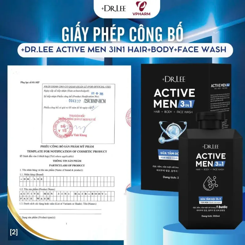Sữa tắm gội rửa mặt năm 3 in 1 Dr. Lee Actives Men, 350ml 753981