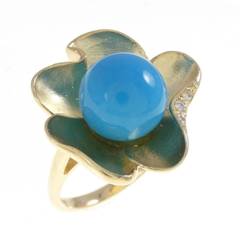 Nhẫn ngọc lam K18YG 9mm 669582